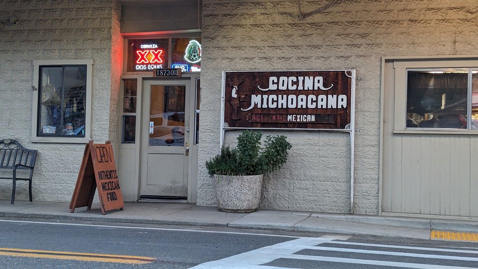 Front view of a Mexican restaurant on Main Street.